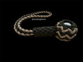 Decorative Paracord Wrapped 1.5 inch Steel Ball in OD Green and Tan monkey fist style with a handle