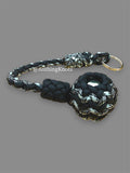 Decorative Paracord Wrapped 1.25 inch Steel Ball in Black and Gray Camo Keychain monkey fist style