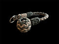 Decorative Paracord Wrapped 1.25 inch Steel Ball in Tan and Camo Keychain