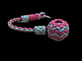 Decorative Paracord Wrapped 1.25 inch steel ball with Rose Pink and Pastel Speckles