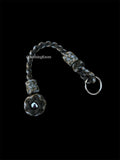 Decorative Paracord Wrapped 1 inch Steel Ball in OD Green and ACU Camo Keychain monkey fist style on a split ring